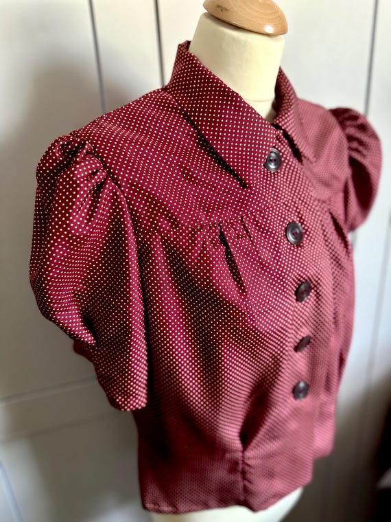 【新品】VINTAGE LIKE DOLLY BLOUSE Dolly Does Vintage Handmade 1930s/40s Polka Dot Blouse - Etsy