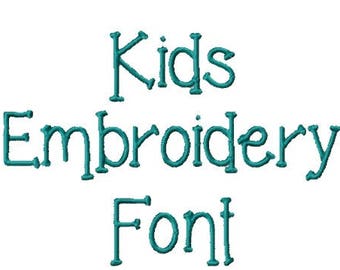 2 Inch - Kids Embroidery Font - INSTANT DOWNLOAD - Capitals Lowercase Numbers