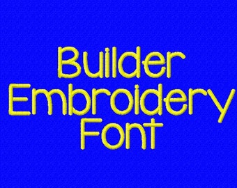 1 Inch - Builder Embroidery Font - INSTANT DOWNLOAD - Capitals Lowercase Numbers Punctuation