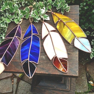 Medium Handmade Stained Glass Feather image 3