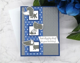 Dog Birthday Card: Handmade Stampin Up, Dog Birthday, Blank Inside