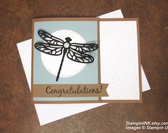 Dragonfly Congratulations Money Holder Card: Stampin Up, Graduation or Retirement
