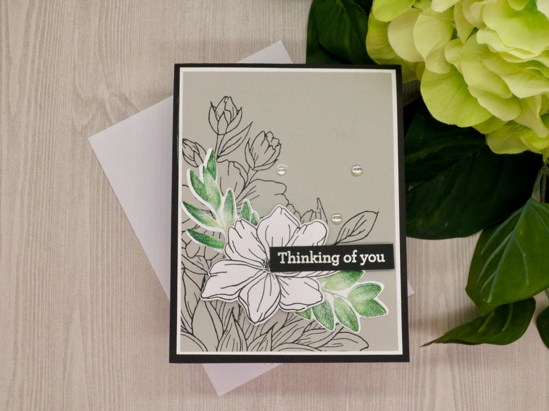 Floral Thinking of You Card: Handmade Stampin Up, Any Occasion Card - Etsy