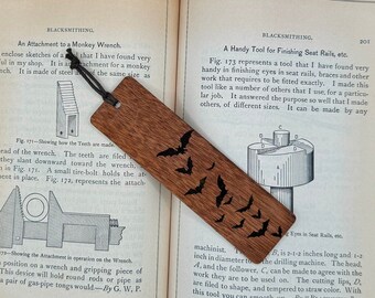 Hardwood bookmark with bats