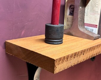 Solid steel candleholder with forged texture