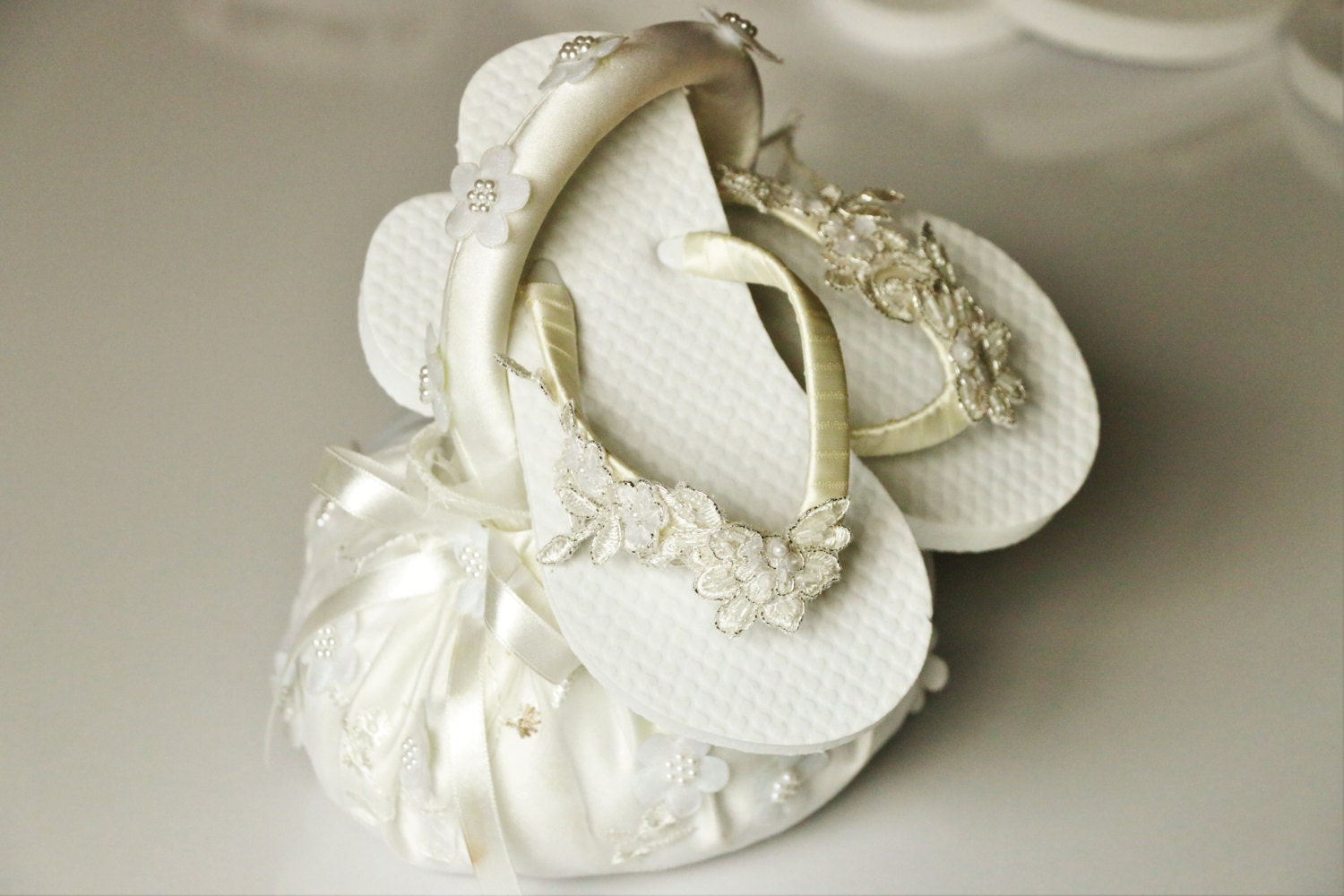 Flower Girl Flip Flops flower girl sandalslace flip flops Etsy