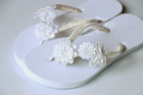 etsy bridal flip flops