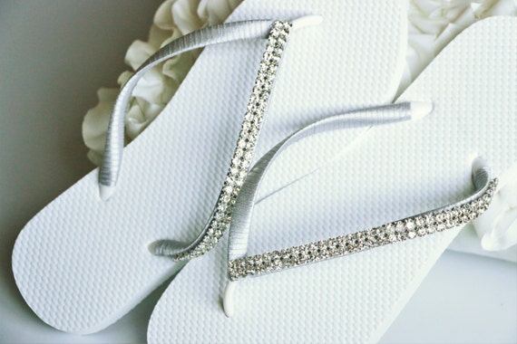 Bridal Flip Flops Wedding Flip Flopsrhinestone Flip Flop Etsy