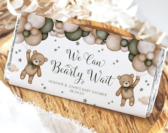 Teddy Bear Baby Shower Hershey&#39;s Chocolate Bar Wrapper, Teddy Bear Baby Shower Favors, Gender Reveal Favors, Gender Neutral, Boy, Girl, 7B
