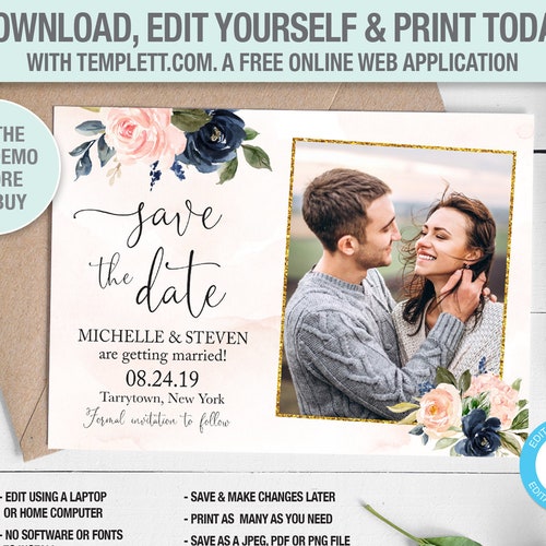INSTANT DOWNLOAD Save the Date Save Our Date Template Save - Etsy