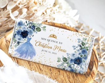 Quinceañera Hershey's Chocolate Bar Wrappers Printed, Mis Quince Años Labels For Favors, Mis XV Años, Thank You Labels for 15 Años, 1Q