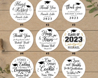 Personalized Graduation Thank You Stickers, Graduation Decorations 2024, Custom Graduation Candy Label, Graduation Party Favor Stickers, 5G