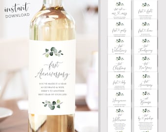 Marriage Milestones Wine Labels, Instant Download, Printable, Wedding Gift, Wedding Ideas, Bridal Shower Gift, Bridal Shower Ideas, 3G