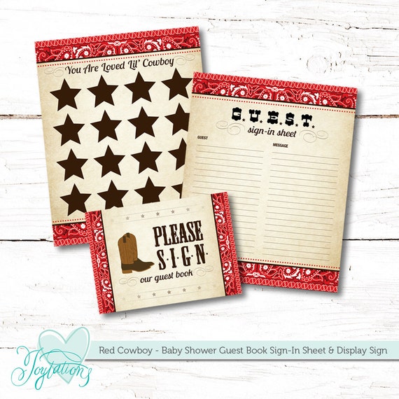 guest book and display sign sign in sheet cowboy baby etsy