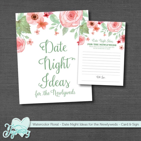 Bridal Shower Game Date Night Ideas for the Newlyweds Card and Etsy