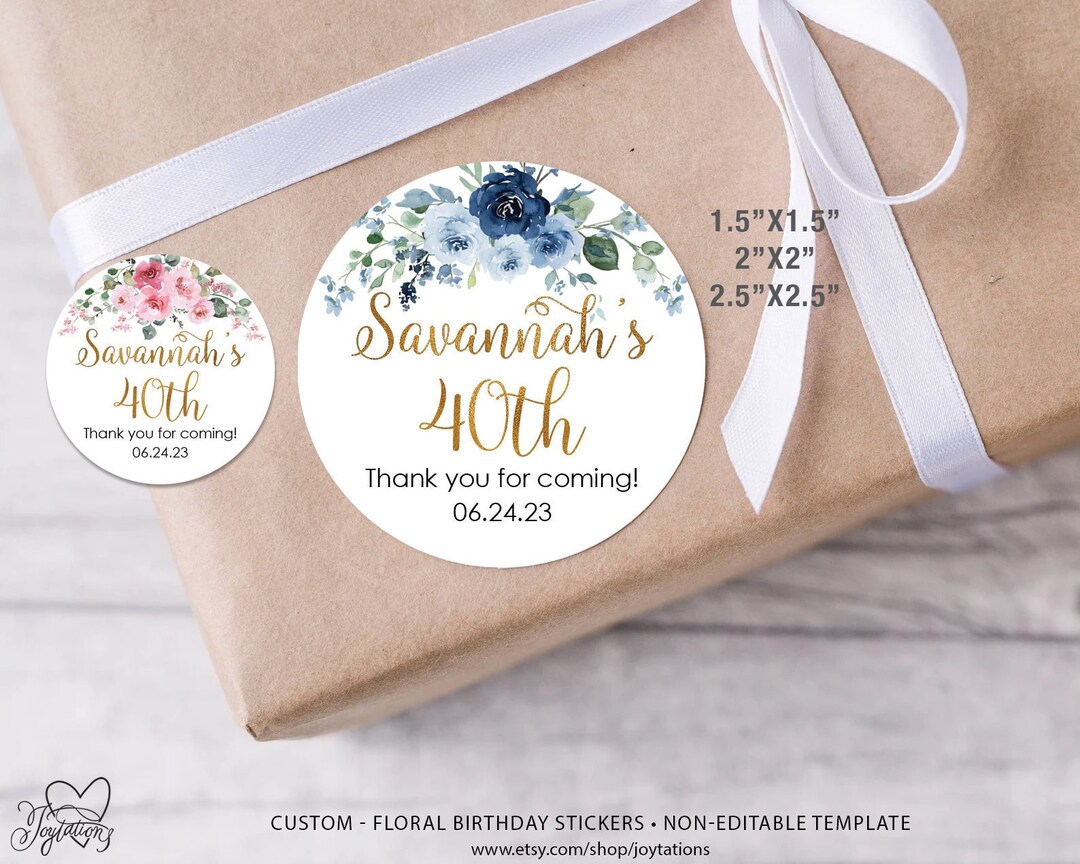 Birthday Sticker, Happy Birthday Sticker, Birthday Favor Sticker