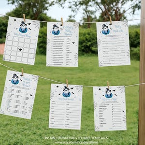 Blue Ghost Baby Shower Game Package Deal For Boy, A little Boo Is Almost Due Game Set, Halloween Baby Bundle, Spooky Baby, Ready To Print 1H
