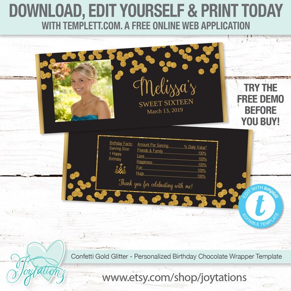 free hershey bar wrapper template download