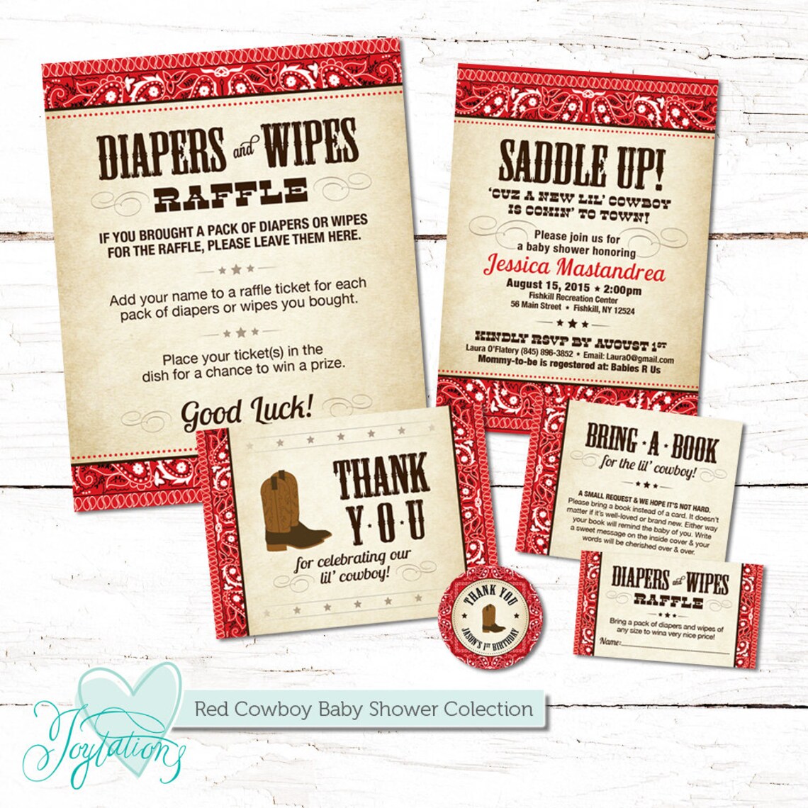 cowboy diapers and wipes raffle ticket insert card and sign etsy