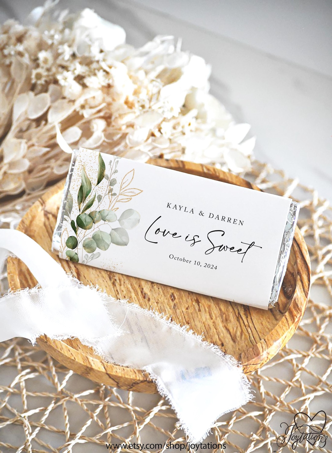 Greenery Wedding Hershey's Chocolate Bar Wrappers Printed, Love is ...