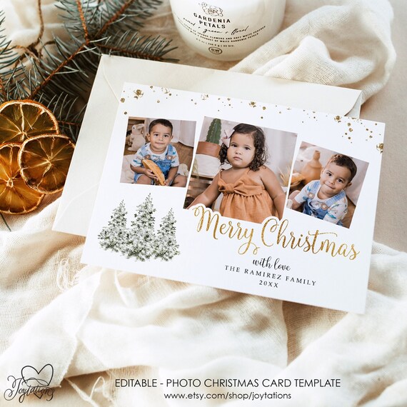 Christmas Card Template, Holiday Card Template, Photo Card Template, Merry Christmas Card Template, Merry Christmas Photo Card Template, 2T Il_570xn