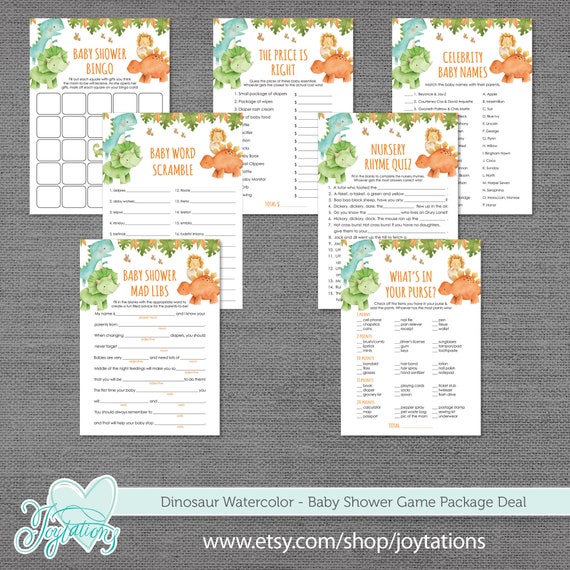 Dinosaur Baby Shower Game Package Deal Instant Download Bundle Savings Set Sale Boy Gender Neutral Gender Reveal Baby Sprinkle 3d By Joytations Catch My Party