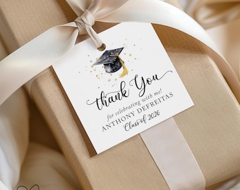 Custom Graduation Party Favor Tags, Graduation Thank You Tags, Graduation Decorations, Class of 2026, Graduation Favor Tags, Senior, College