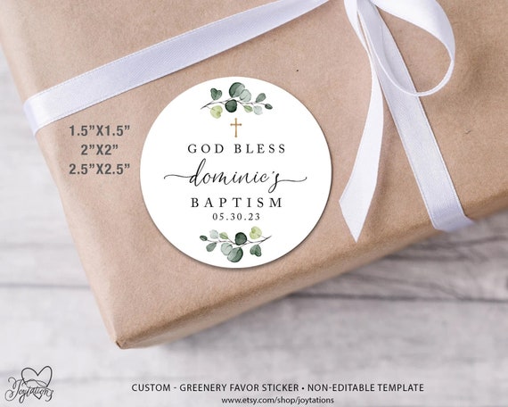 Leaf Baptism Favor Stickers Printed, Baptism Stickers, Mi Bautizo, Boy Baptism, Baptism Labels, Communion Stickers, Confirmation Stickers,2L Il_570xn