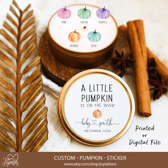 Pumpkin Baby Shower Stickers, Printed or Digital File, Gender Reveal, Labels, Thank You Sticker, Favor Sticker, Fall, 2H Il_570xn