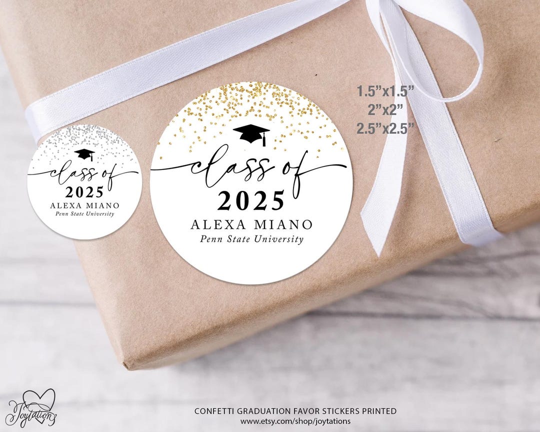 Custom Graduation Party Favor Stickers, Class of 2025, Graduation Thank ...