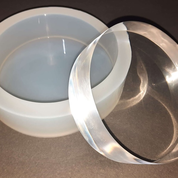 Moule rond en silicone de 10 cm x 3 cm, résistant aux aliments et à la chaleur. Bloc, support, brique pour résine, savon, bijoux, travaux manuels.