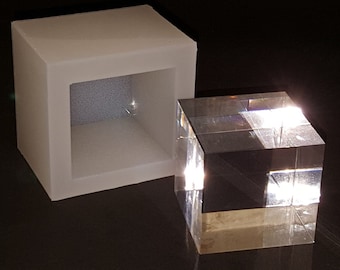 Square Cube 5cm x 5cm Sharp Corner Food & Heat Safe Silicone Mould.  Block, Brick for Resin, Soap, Jewellery, Crafts.