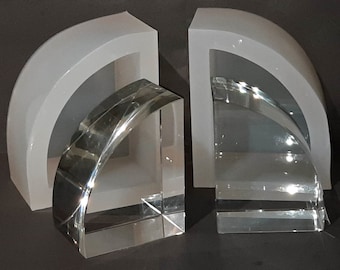 Bookend Pair Curved 13cm x 10cm x 8cm (Extra Deep) Food & Heat Safe Silicone Mould.  Block, Brick for Resin, Soap, Jewellery, Crafts.
