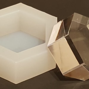 Hexagon 7cm x 3cm Food & Heat Safe Silicone Mould.  Block, Stand for Resin, Soap, Jewellery. Crafts.