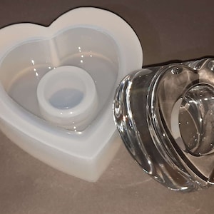 Heart Tea Light 8.5cm x 3.5cm Votive Candle Holder. Food & Heat Safe Silicone Mould.  Tealight For Resin, Concrete, Plaster.