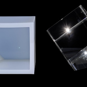 Stampo in silicone per alimenti e calore, cubo quadrato ad angolo retto, 10 cm x 10 cm. Blocco, mattone per resina, sapone, gioielli, artigianato.
