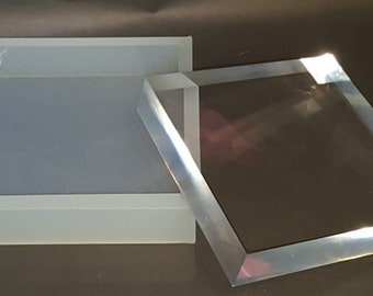 Square 15cm x 3cm Sharp Corner Food & Heat Safe Silicone Mould.  Large Block, Tile, Brick for Resin, Soap, Jewellery, Crafts.  .