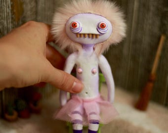 Cute Monster, Ballerina, Trans Doll, Pride, OOAK Doll, Art Doll, Creepy Doll, Gift For Her, Shimmy World, Weird Gift, Doll Collector