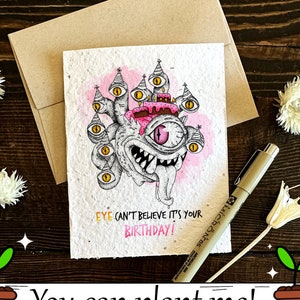 Carte d'anniversaire de spectateur du MDN à planter | Carte écologique du MDN | Anniversaire D&D | Fleurs sauvages à cultiver du MdD | Cadeau MdD | Carte éclaireur | spectateur