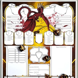 Dragons Hoard DnD 5e Character Sheet Digital Download