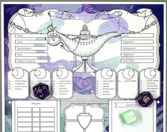 Warlock DnD 5e Character Sheet | DnD Character Journal | Dungeons and Dragons | DnD Fillable PDF | DnD Notebook | TTRPG | DnD Accessories