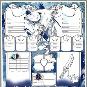 Barbarian DnD 5e Character Sheet | DnD Character Journal | Dungeons and Dragons | DnD Fillable PDF | DnD Notebook | TTRPG | Storm Herald