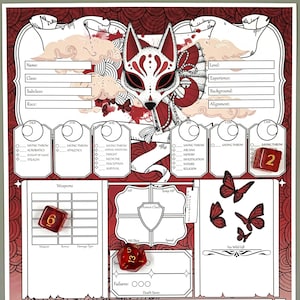 Ranger DnD 5e Character Sheet | DnD Character Journal | Dungeons and Dragons | DnD Fillable PDF | DnD Notebook | TTRPG | Fey Wanderer