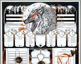 Blood Hunter DnD 5e Character Sheet | DnD Character Journal | Dungeons and Dragons | DnD Fillable PDF | DnD Notebook | DnD Halloween | TTRPG