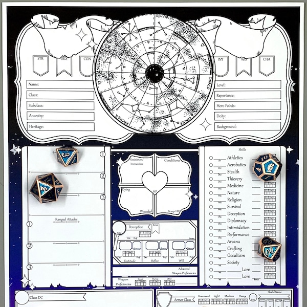 Pathfinder 2e Character Sheet Digital Etsy