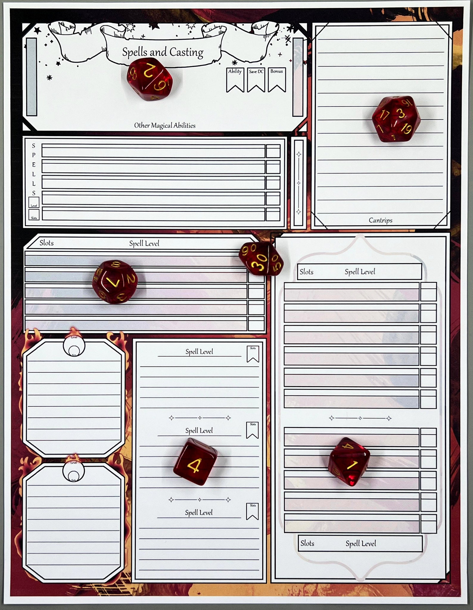 Phoenix Druid Circle of Wildfire Dnd 5e Character Sheet Digital ...