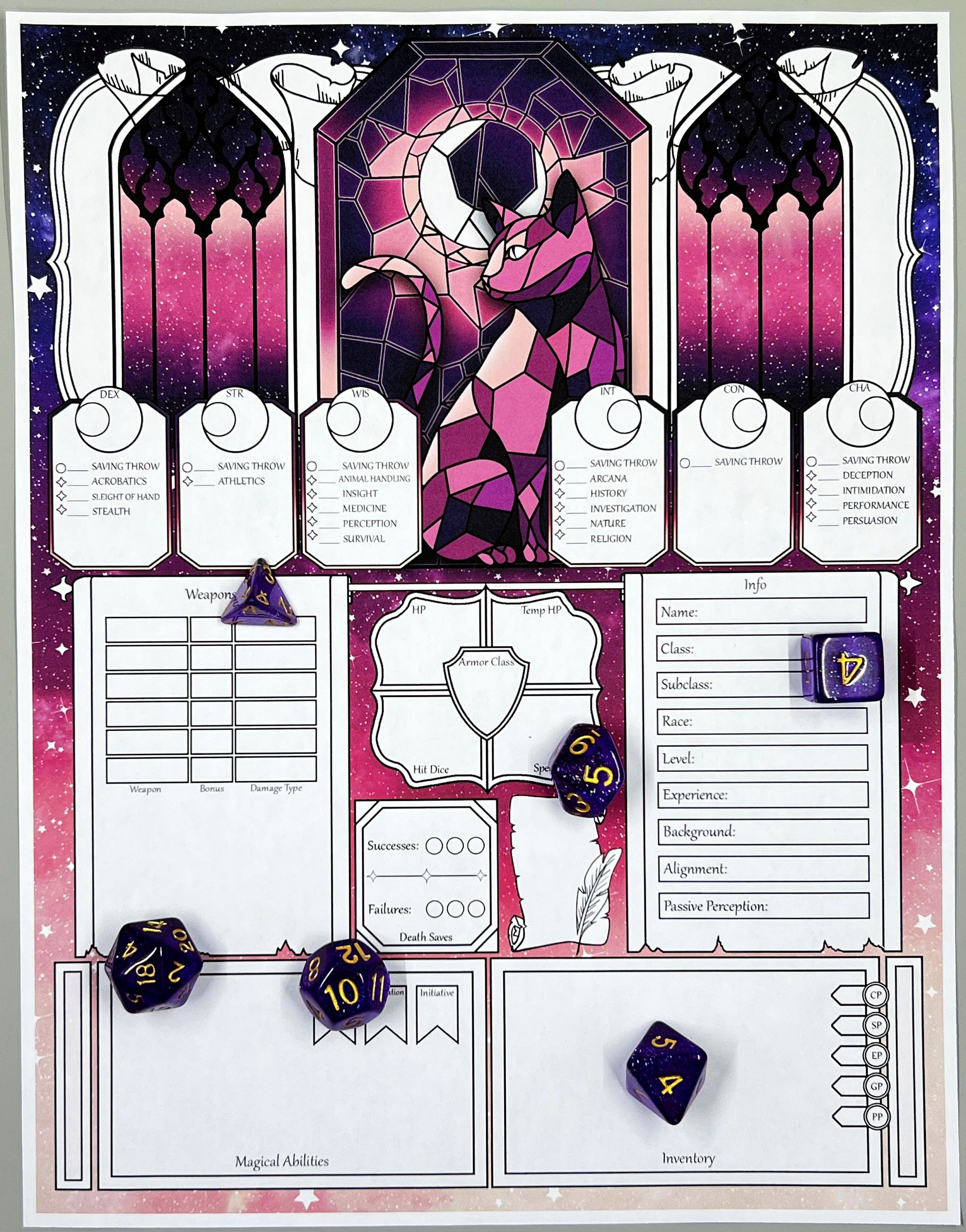 Wizard Dnd 5e Character Sheet Digital Download - Etsy