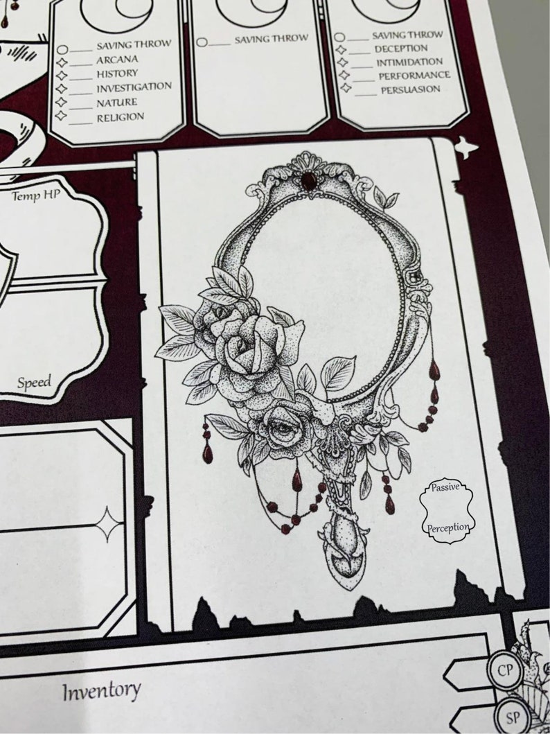 Dnd Character Sheet Vampire - Etsy