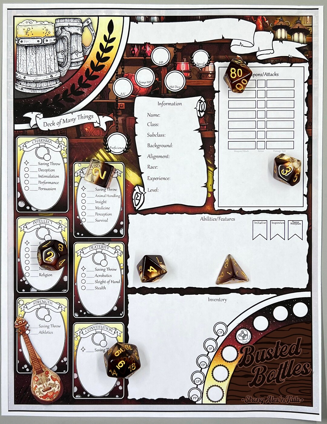 Tavern Dnd 5e Character Sheet | Dnd Character Journal | Dungeons and ...