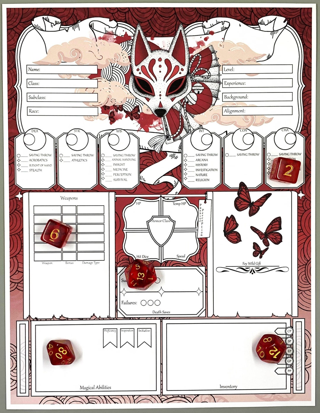 Ranger Dnd 5e Character Sheet Dnd Character Journal Dungeons and Dragons Dnd Fillable PDF Dnd